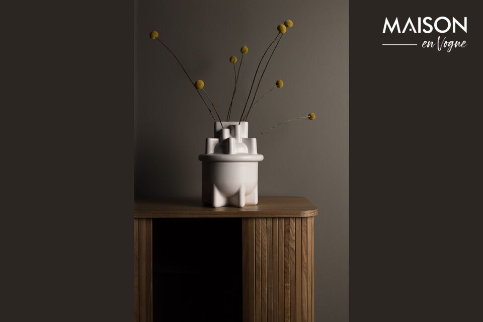 Vase aus weißer Keramik 28 cm Bassin Zuiver
