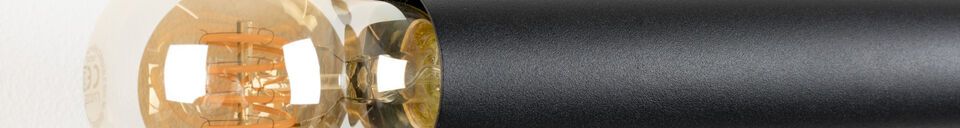 Materialbeschreibung Wandleuchte aus schwarzem Eisen Hawk